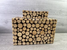 Decorative Wood TREE BRANCH Home Decor Lidded Storage Box 11" X 9" X 6"