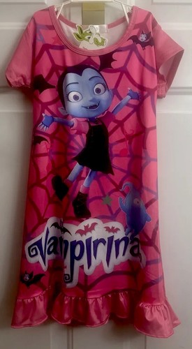 Vampirina Girls Pink Silky Gown Size 10 Princess Cosplay Hauntley Demi
