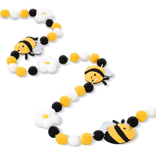 Bee Felt Garland Spring Flower Daisy Hanging Bunting Garland Black Yellow Whi... - Picture 7 of 7