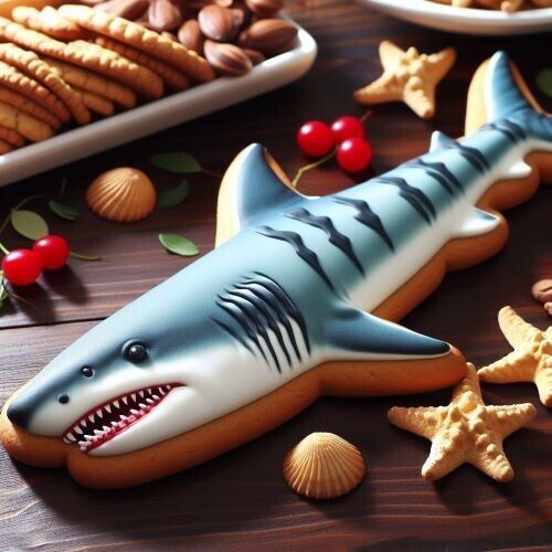 Shark 6'' Cookie Cutter Metal Ocean Beach Zoo Birthday Party - Picture 2 of 8