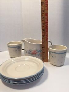 Corning-Ware-Corelle-Symphony-5-Saucers-2-Coffee-Cups-1-Small-Pitcher-Or-Creamer