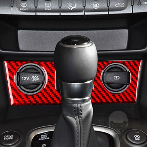 Red Carbon Fiber Console Cigarette Lighter Panel Cover For Hyundai Kona N 18-23 - Imagen 7 de 15