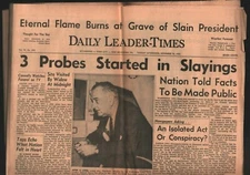 Daily Leader-Times PA Nov 26, 1963 JFK ASSASSINATION Longhorns AFCA 110121WEEM
