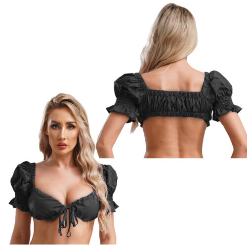 Womens Shirt Cami Corset Breathable Crop Top Rave Corset Club Blouse Sexy AU - Picture 32 of 56