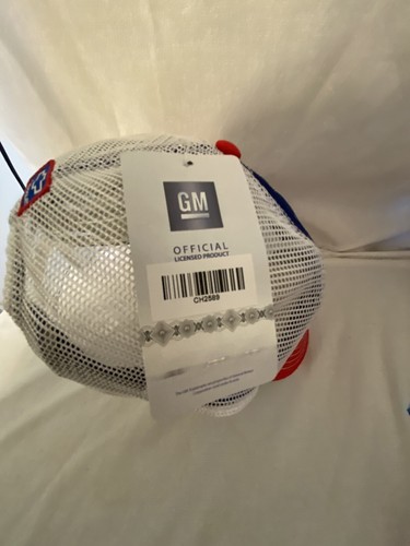 Chevrolet Blue Red White Mesh Trucker Hat Logo Cap Cruisin Sports Snap Back - Picture 4 of 7