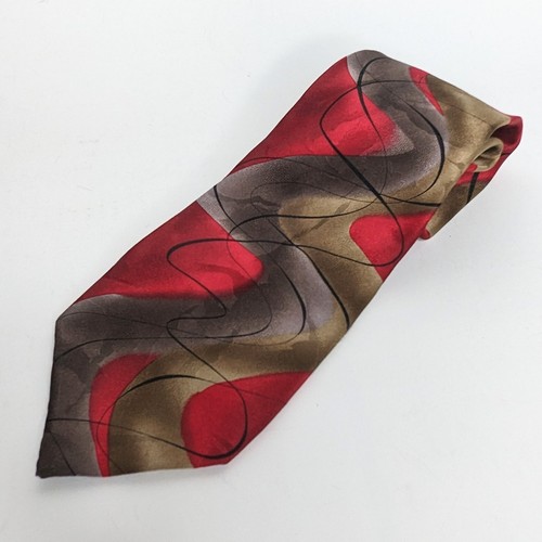 J. Garcia Necktie Thirty-Five Collection Psychedelic Duck Worm Alarm Red Black