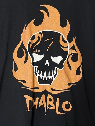 Suicide Squad Shirt Adult Large Black Orange Diablo Short Sleeve Mens - Picture 2 of 9