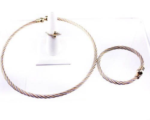 Harry Ritchie's Jewelers House of Bangles, Stainless Steel with 18k Gold Plate - Picture 4 of 5