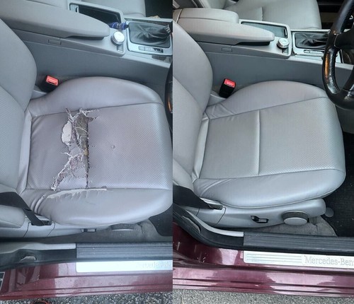 Für 2006-2009 Mercedes-Benz GL-Klasse Fahrer Unten Sitzbezug X164-LEDER GRAU - Bild 11 von 12