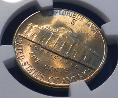1943-S Jefferson Nickel NGC MS 62 Undergraded Amber Toned Beauty! #1820 - Picture 7 of 11