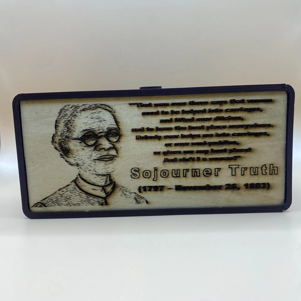 Caja de luz LED Sojourner Truth Quote abolicionista y líder de los derechos de las mujeres Foto 3 de 4