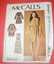 McCall Pattern M7431 Laura Ashley Misses Pullover Dresses size 6-14 UC