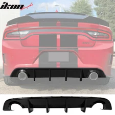 Fits 15-23 Dodge Charger SRT OE Style Rear Bumper Lip Diffuser Gloss Black PP