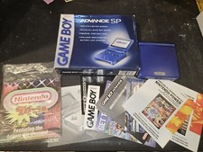 Nintendo Game Boy Advance SP Console Cobalt Blue w/ Original Box & Manuals READ