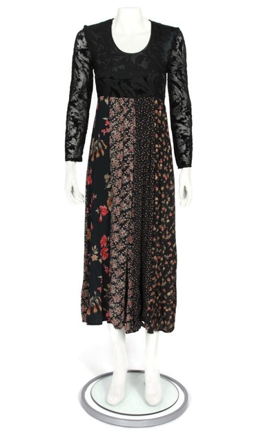 Vintage ZOE 90s Patchwork Floral Velvet Grunge Cottagecore Maxi Dress Petite 413 Vintage ZOE 90s Patchwork Floral Velvet Grunge Cottagecore Maxi Dress Petite 413