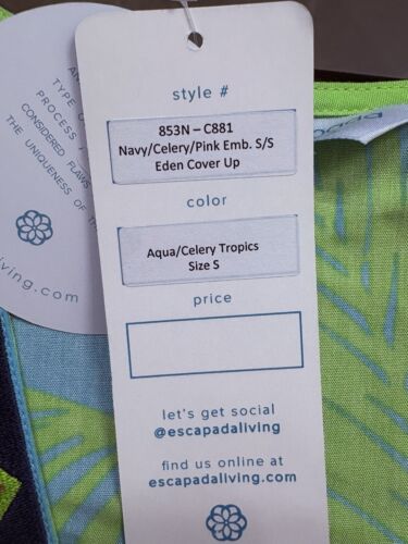 Escapada Living Eden Swim Cover Up Small NWT Aqua Resort Cruise Pool Tassels - Picture 7 of 9