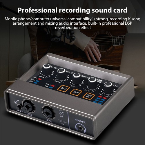 Professional Audio Interface Recording Sound Card DSP Reverb 16bit/48kHz Y7H4 - Picture 4 of 12