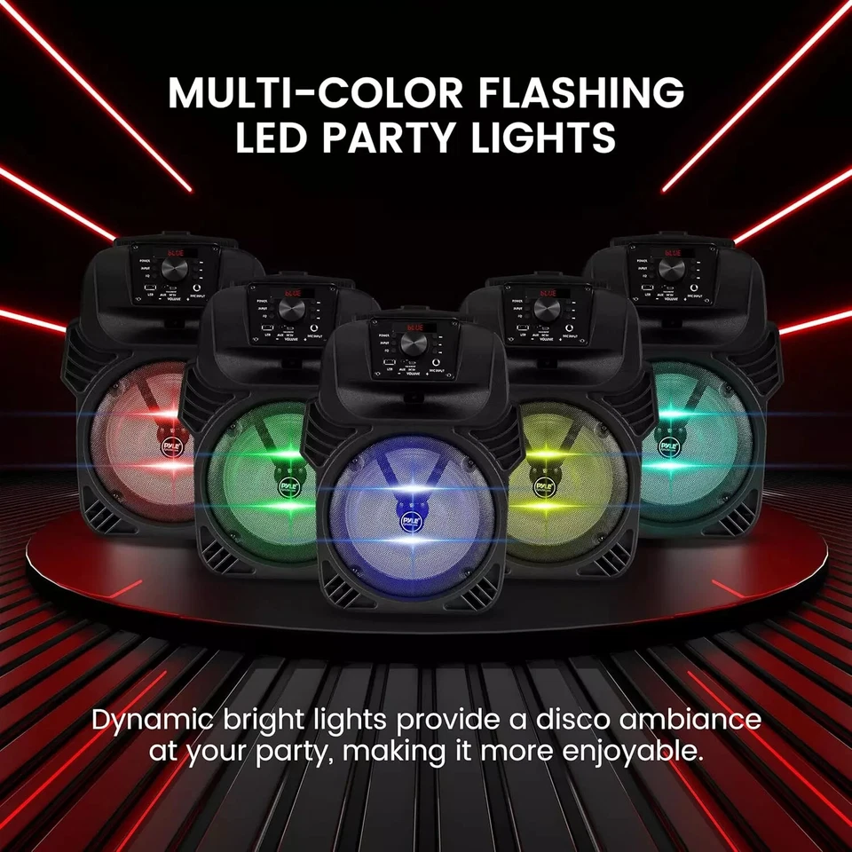 400W Portable Bluetooth PA Loudspeaker - 8” Subwoofer System, 4 Ohm/55-20Khz, US - Image 4 of 4