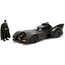 DC Comics 1989 Batmobile with Batman Figure 1:24 Scale Diecast Model Black by
