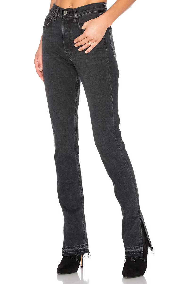 GRLFRND Natalia High-Rise Skinny Split Jean Hot Stuff Black (Size