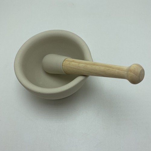 Milton Brook Unglazed Ceramic Mortar & Pestle With Beech Handle