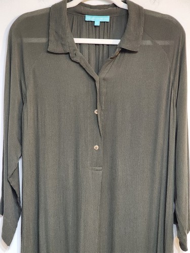 Melissa Odabash Dress Size XL Alesha Lone Sleeve Cover-Up Maxi Green - Picture 2 of 11