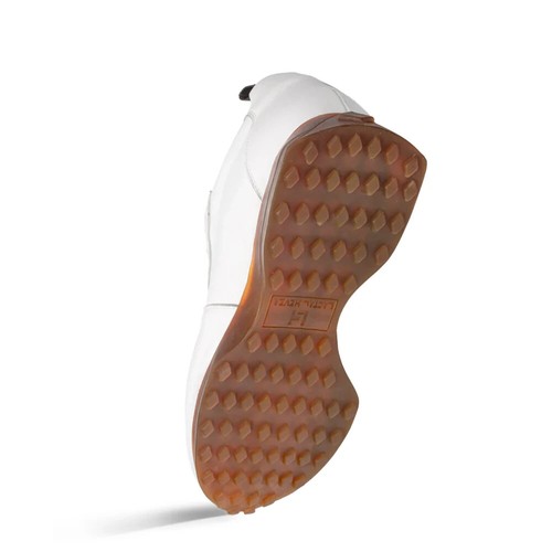 Mezlan Sneaker Schuh weiß perforiertes Hirschleder cognac braun Gummisohle - Bild 4 von 4