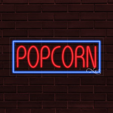 BRAND NEW "POPCORN" w/BORDER 30x12x1 INCH LED FLEX WINDOW/WALL INDOOR SIGN 31464
