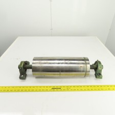 6.420" OD x 16-3/4" Crowned Face Conveyor Tail Drum Roller W/ Pillow Blocks