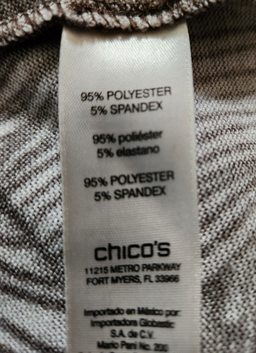 Chico's Top Shirt Women's 3 XL 16 Beige Ivory Floral Leaves Knit Stretch - Bild 7 von 8