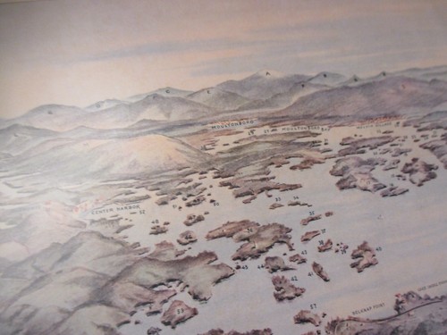 Mappe vintage ristampate lago Winnipesaukee nuovo di zecca isole New Hampshire dal 1898 origine - Foto 9 di 11