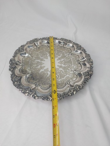 "Bandeja para servir antigua placa de plata repousse Art Noveau Singleton Benda, Londres 13" - Imagen 8 de 8