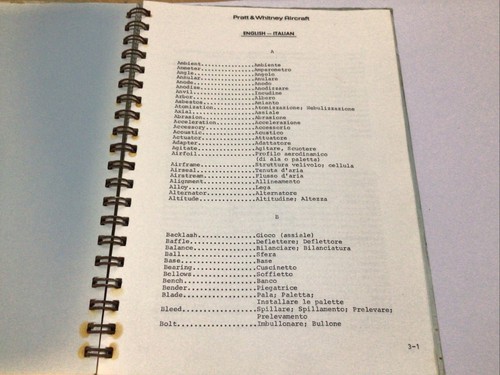 Gebrauchtes Pratt & Whitney mehrsprachiges Strahltriebwerk technisches Glossar 1972 - Bild 9 von 21