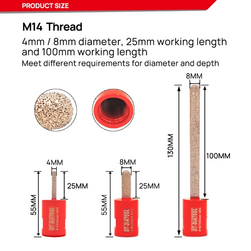 Diamond Mortar Router Bit Finger/Milling Dia 8mm*25mm Drill Brick Stone Removal - Picture 2 of 10