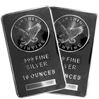 Lot of 2 - 10 Troy oz Sunshine Mint .999 Fine Silver Bar Mint Mark SI Sealed