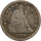 USA 1876 25 cents Seated Liberty - in archival holder with printed insert