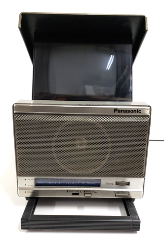 Vintage Panasonic TR-5100P 5" Black & White Portable Pop Up CRT TV AM/FM Radio