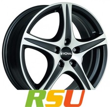 4x Ronal R56 mattschwarz-frontkopiert 8x18" ET35 LK5 112 ML 76 Alufelgen 18 Zoll