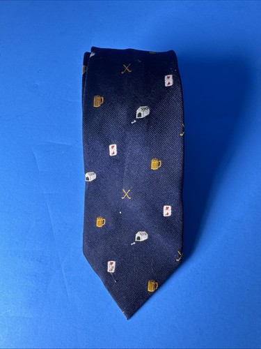 Vtg Grenville Dog House PEEK A BOO PINUP Blonde Woman Mens Neck Tie 55" x 4" - Picture 2 of 7