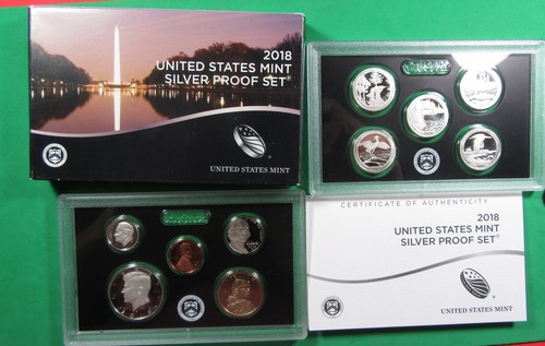 Silbermünzensatz 2018 - USA Mint Proof. 10 Kursmünzensatz. .999 Silber. (825242)