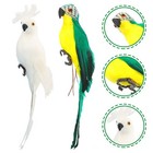 2 Pcs Simulation Parrot Decoration Artificial Birds Lifelike Parrot Models