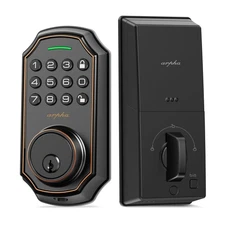 ARPHA Smart Lock- WiFi Keypad Deadbolt Lock D180W (Black-No WiFi) Black-No WiFi