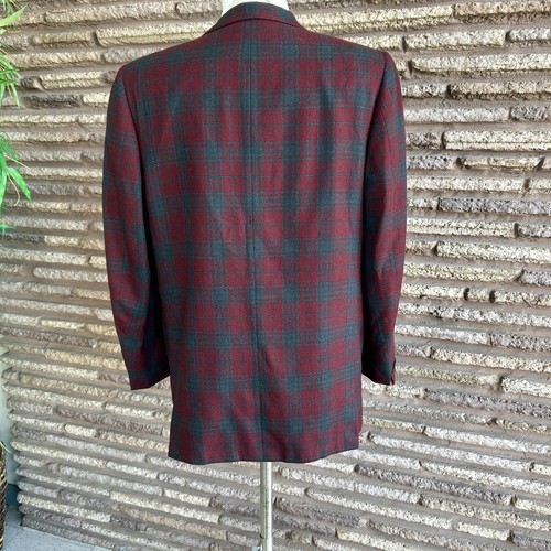 Louis Roth Union Made 80s Rockabilly Plaid Wool Blazer Sports Coat Size 39 - Picture 10 of 15