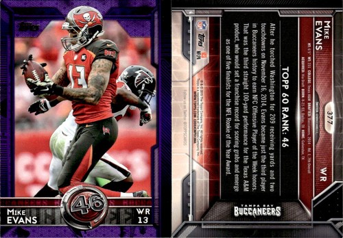 2015 Topps Topps 60 Toys R US Purple Mike Evans #377 Texas A&M/Tampa Bay - Picture 1 of 3