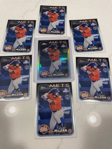 2024 Topps Pro Debut - Nolan McLean #PD-145 - (7x) Card Lot - 6 base, 1 chrome