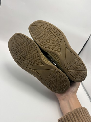Zapatos sin cordones Sperry Top deslizantes dorados y negros talla 8 - Imagen 5 de 6