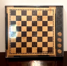 Vintage Checkers Game Solid Wood Woodfield Collection Cardinal Industries 2001 