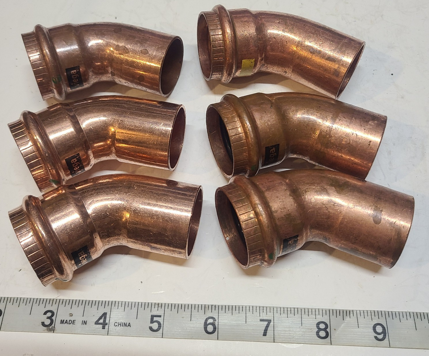 Lot 5 Viega 77063 ProPress Copper 1-1/4" x 1-1/4" 45 Street Degree Elbow