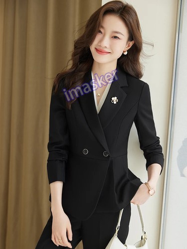 Damas Formal Pantalón Traje 2 Piezas Mujer Negocios Trabajo Chaqueta Blazer y Pantalón - Imagen 9 de 17