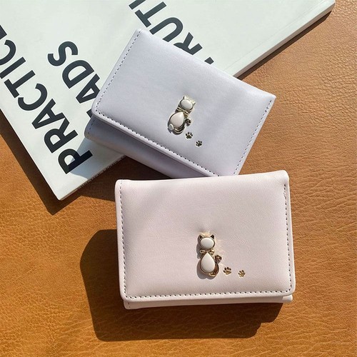 Trifold Short Wallet Cute Cat Coin Purse New Women Wallet - Picture 6 of 6